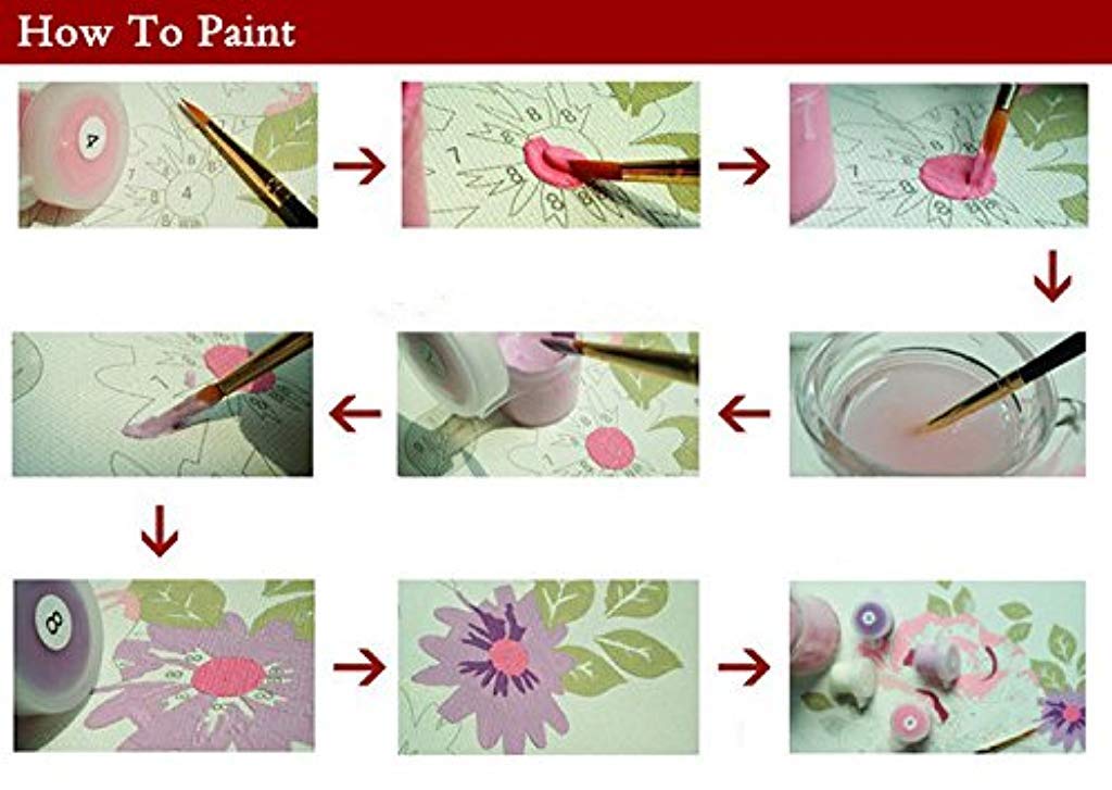 HASTHIP  DIY Oil Painting - Paint by Numbers for Kids and Adults Beginners Kits with Brushes 16 * 20 inch (Without Frame)