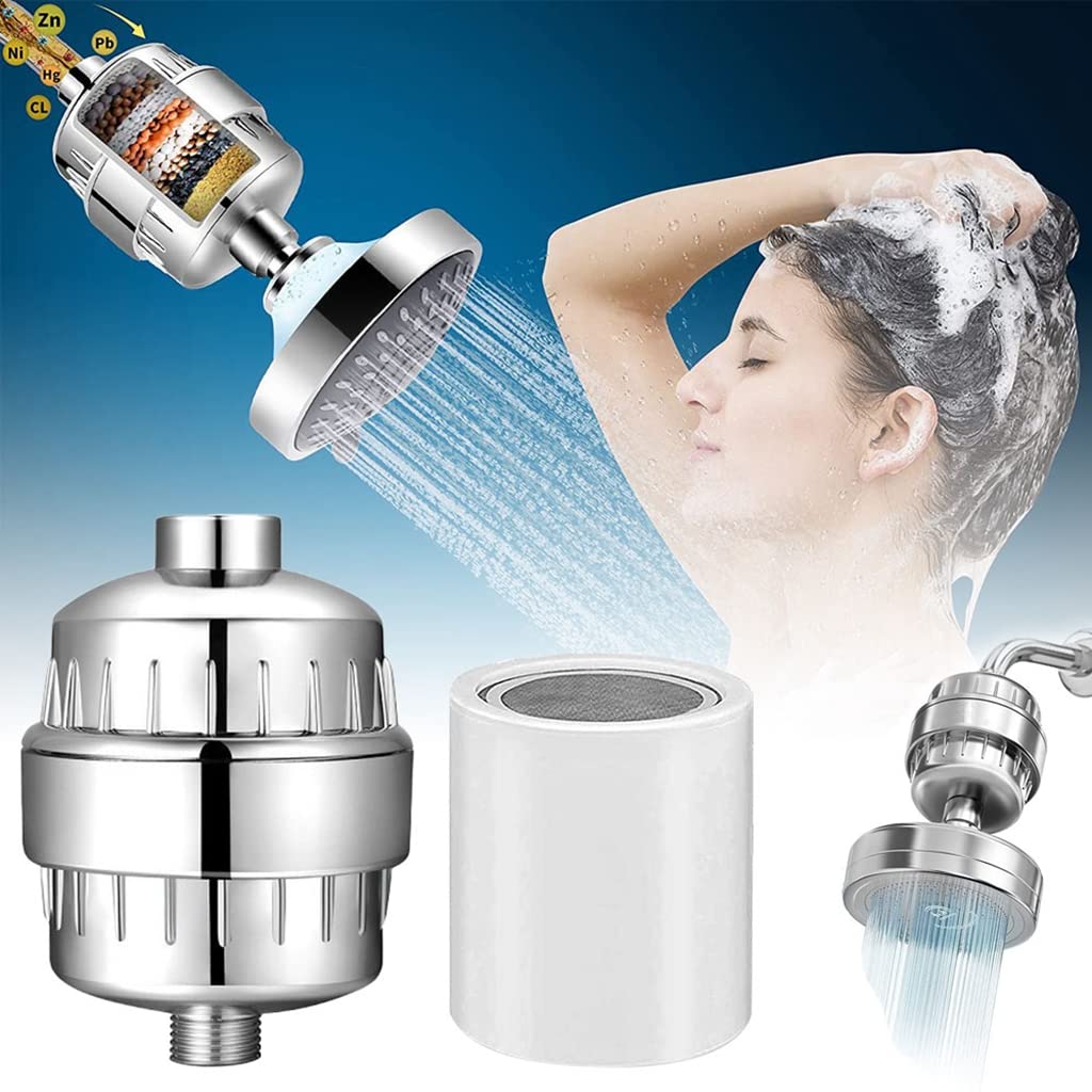 HASTHIP Replacement Water Filter Cartridge for Shower Head with 15 Layer Filtration | Set of 2 White
