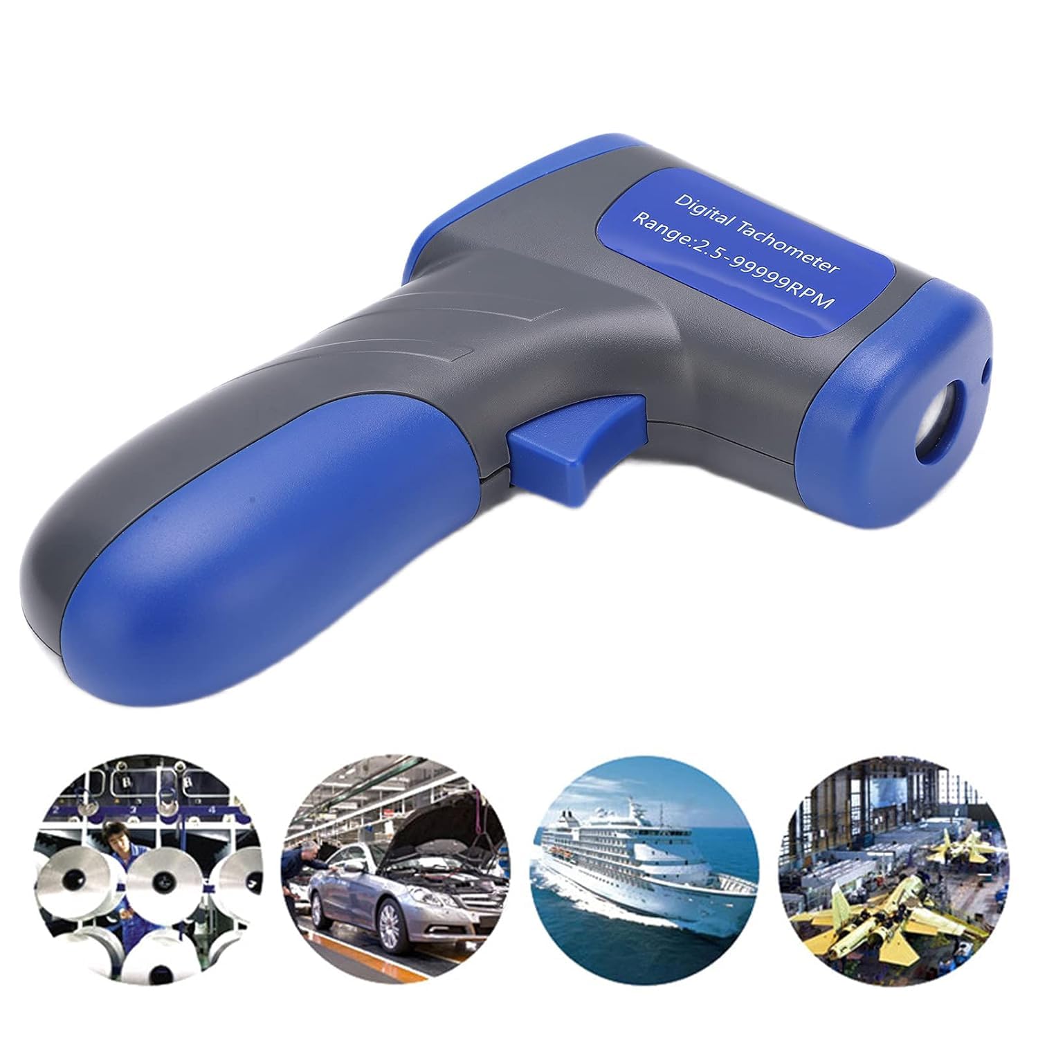 Serplex Non Contact RPM Meter for Car with LCD Display and 2.5–99,999 RPM Range | Data Storage