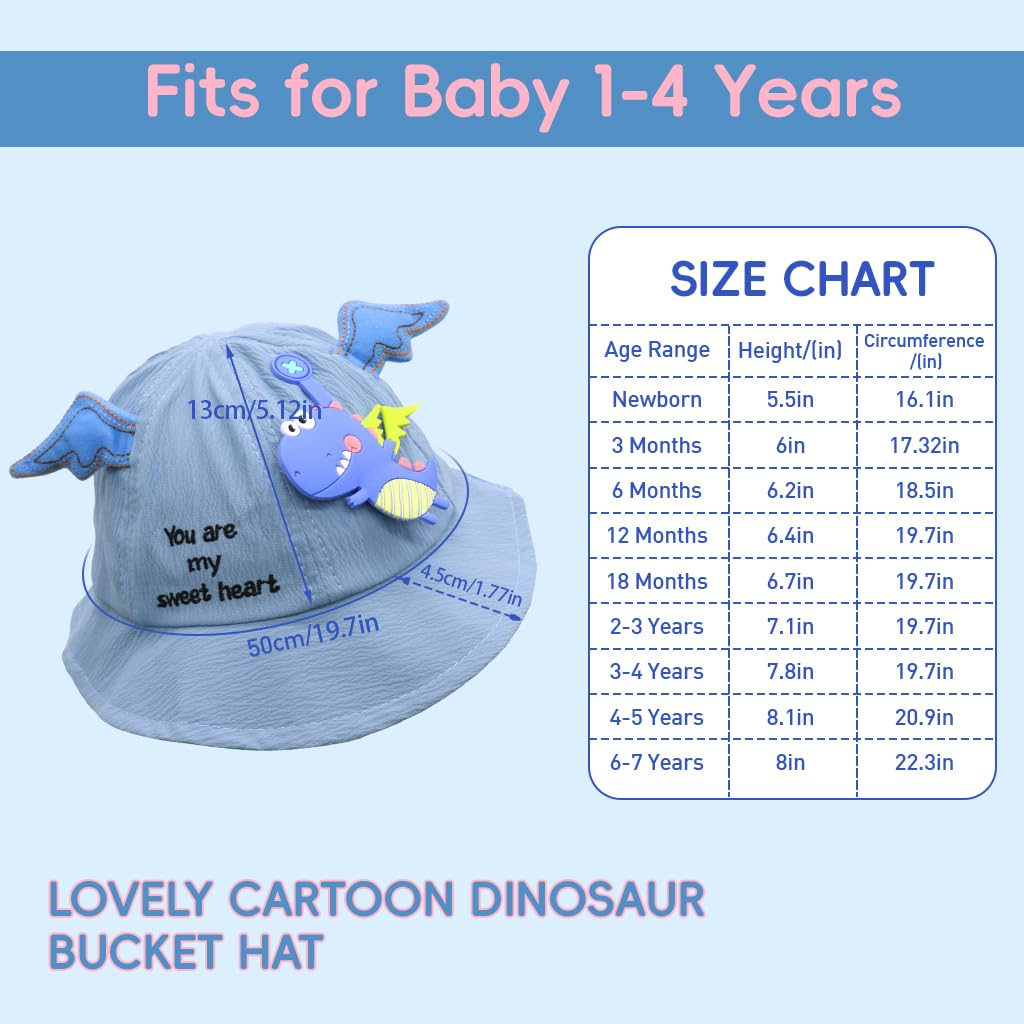 ZIBUYU Kids Bucket Hat for Outdoor Sun Protection with Windproof Chin Strap | Breathable Cotton for Toddlers 1–4 Years