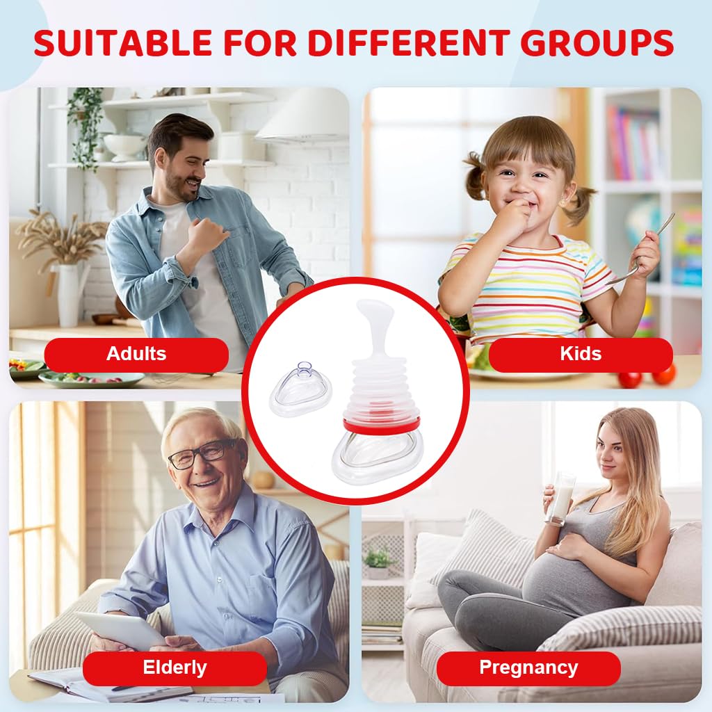 HANNEA Anti Choking Device for Home and Travel with Ergonomic Plunger and Dual Masks | Red