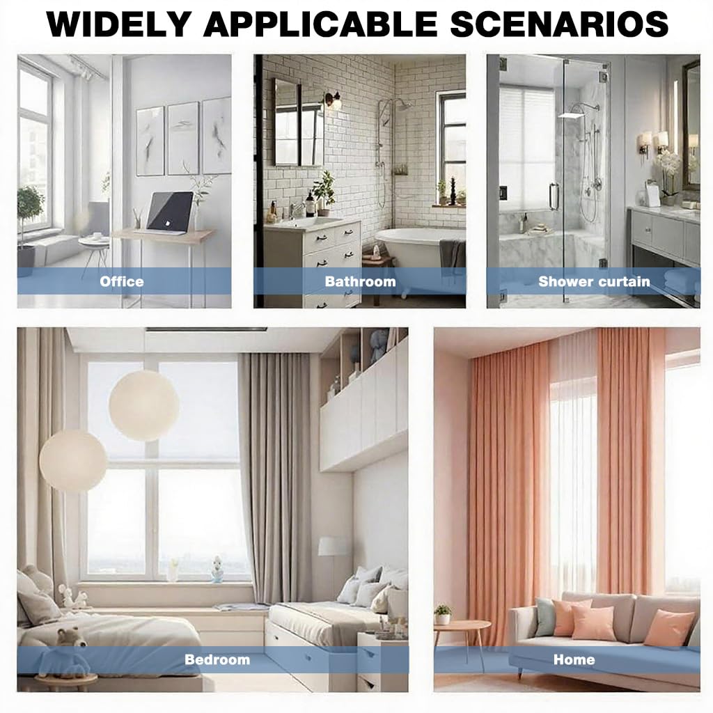 HASTHIP Curtain Track Rail for Ceiling with Rollers and Hooks 118 in | White DIY Kit