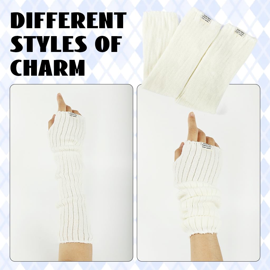 SANNIDHI Arm Warmers for Women featuring Thumb Hole and Stretchy Knit Fabric | Y2K Style