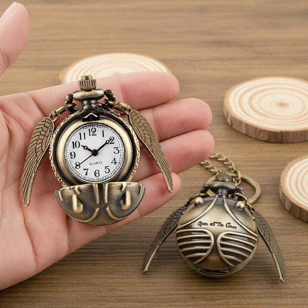 SANNIDHI Pocket Watch Vintage Quartz Analog with Chain Necklace for Men and Women