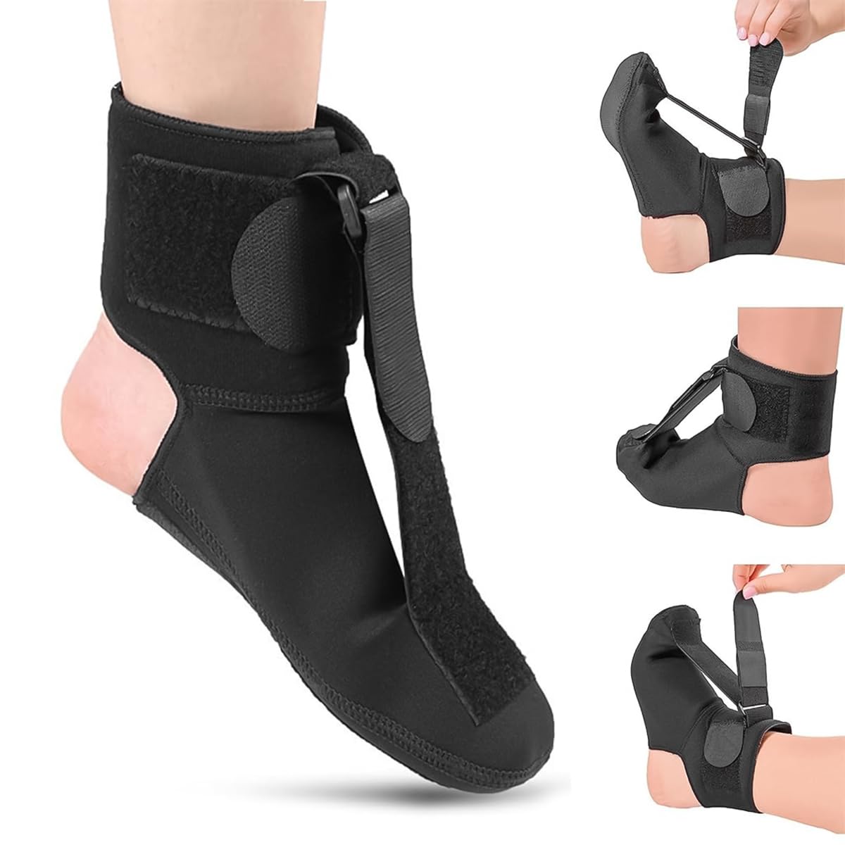 HANNEA® Silicone Ankle-Foot Orthosis, Foot Drop Splint Adjustable Ankle-Foot Orthosis Wearable Night Splint For Improve Foot Drop Gentle Foot Support For Pain Relief And Healing, Size S