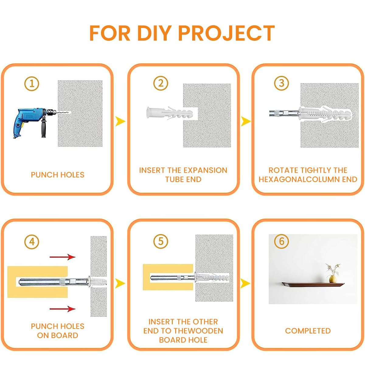 Serplex Floating Shelf Brackets for DIY Hidden Bookshelves featuring 20 kg Load Capacity and Iron Carbon Alloy Support
