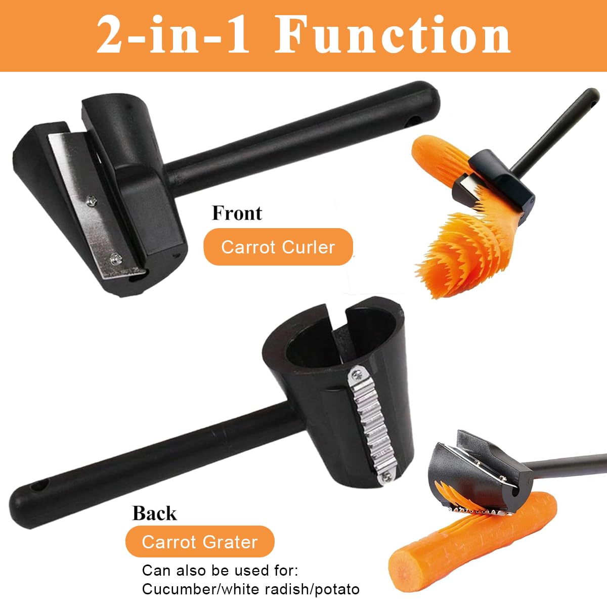 Supvox Vegetable Spiral Slicer for Carrots and Cucumbers with Razor Sharp Blade | Easy Salad Decoration Cutter