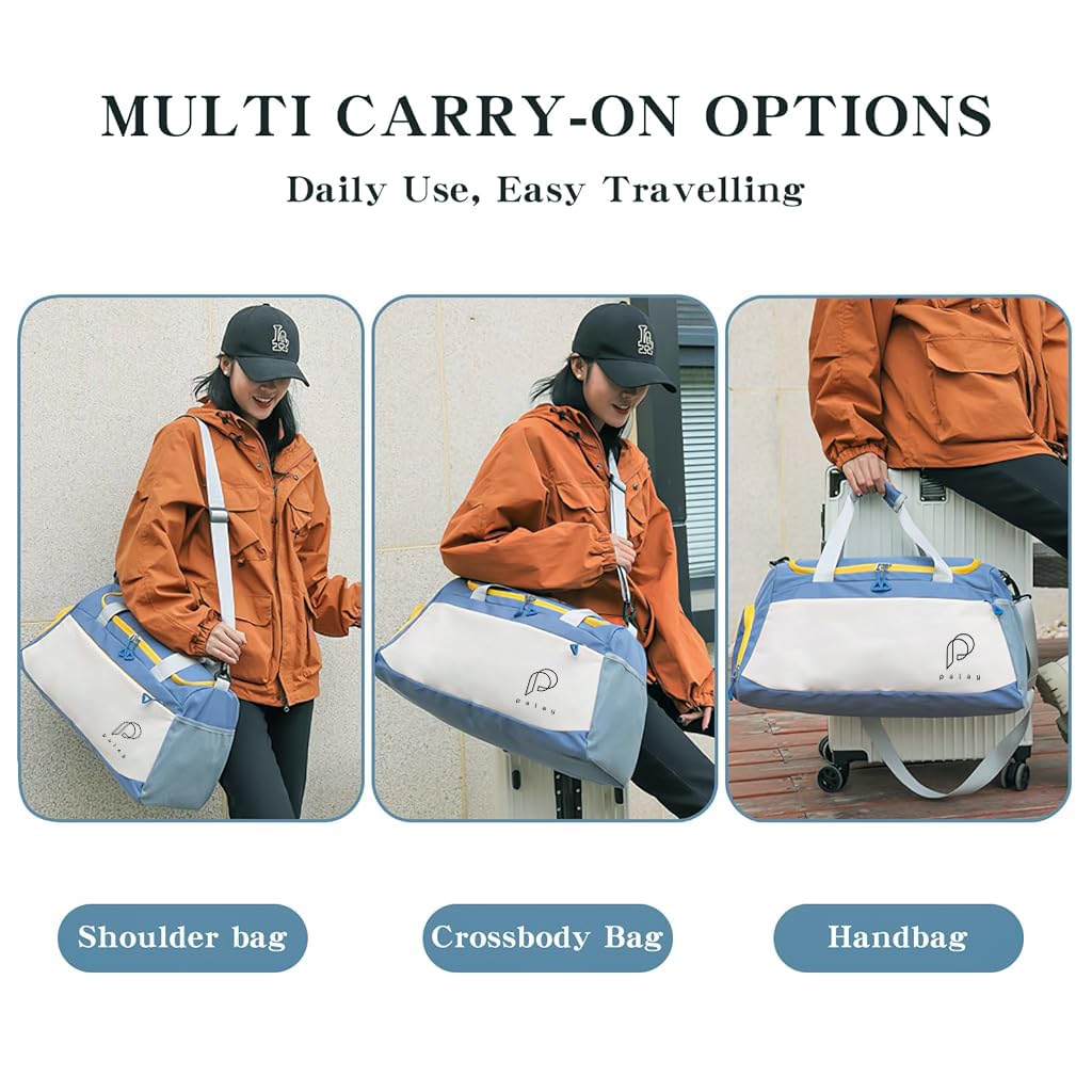 PALAY Travel Bags for Luggage with 35L Capacity and Separate Wet Shoe Compartment | Women’s Weekender Gym Duffle