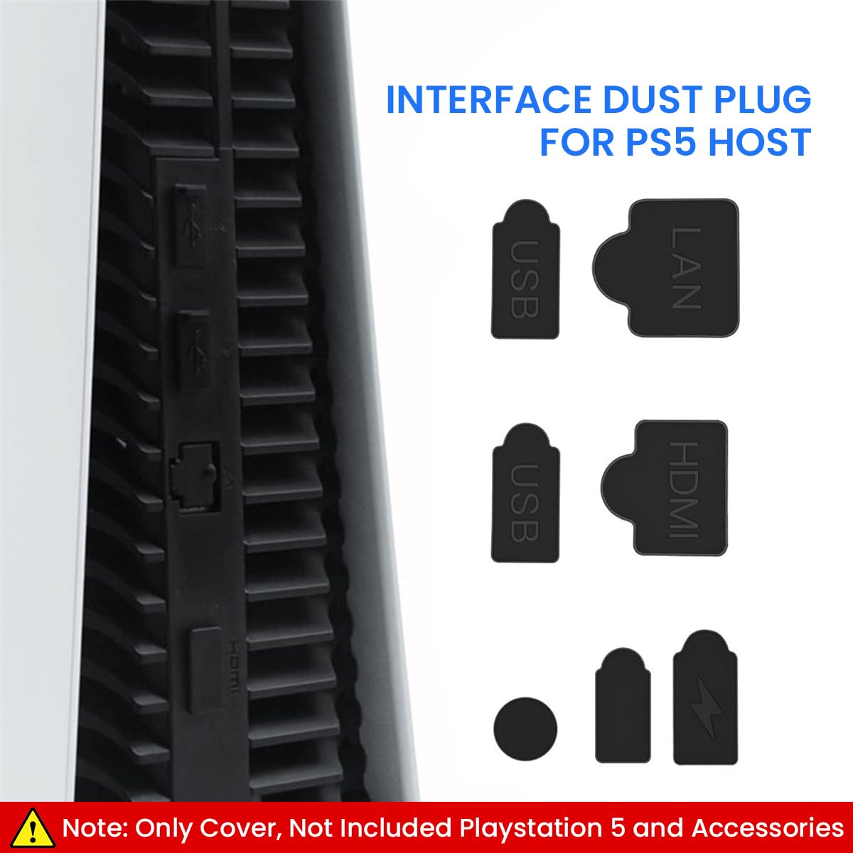 ZORBES Dust Plug for PS5 Slim featuring 18 pcs silicone port covers | protection for gamers