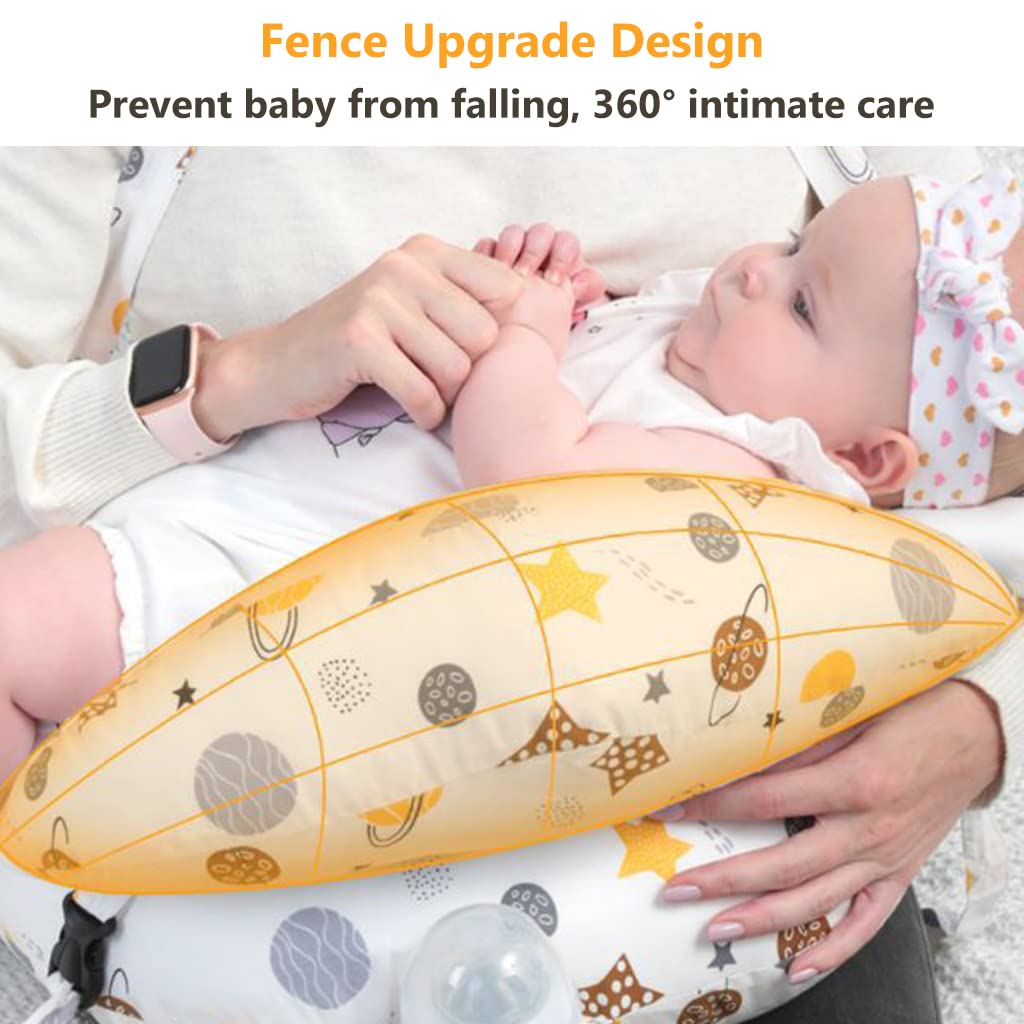 SNOWIE SOFT Baby Feeding Pillow for Mom with Adjustable Headrest and Cotton Cover | Washable Nursing Support Cushion