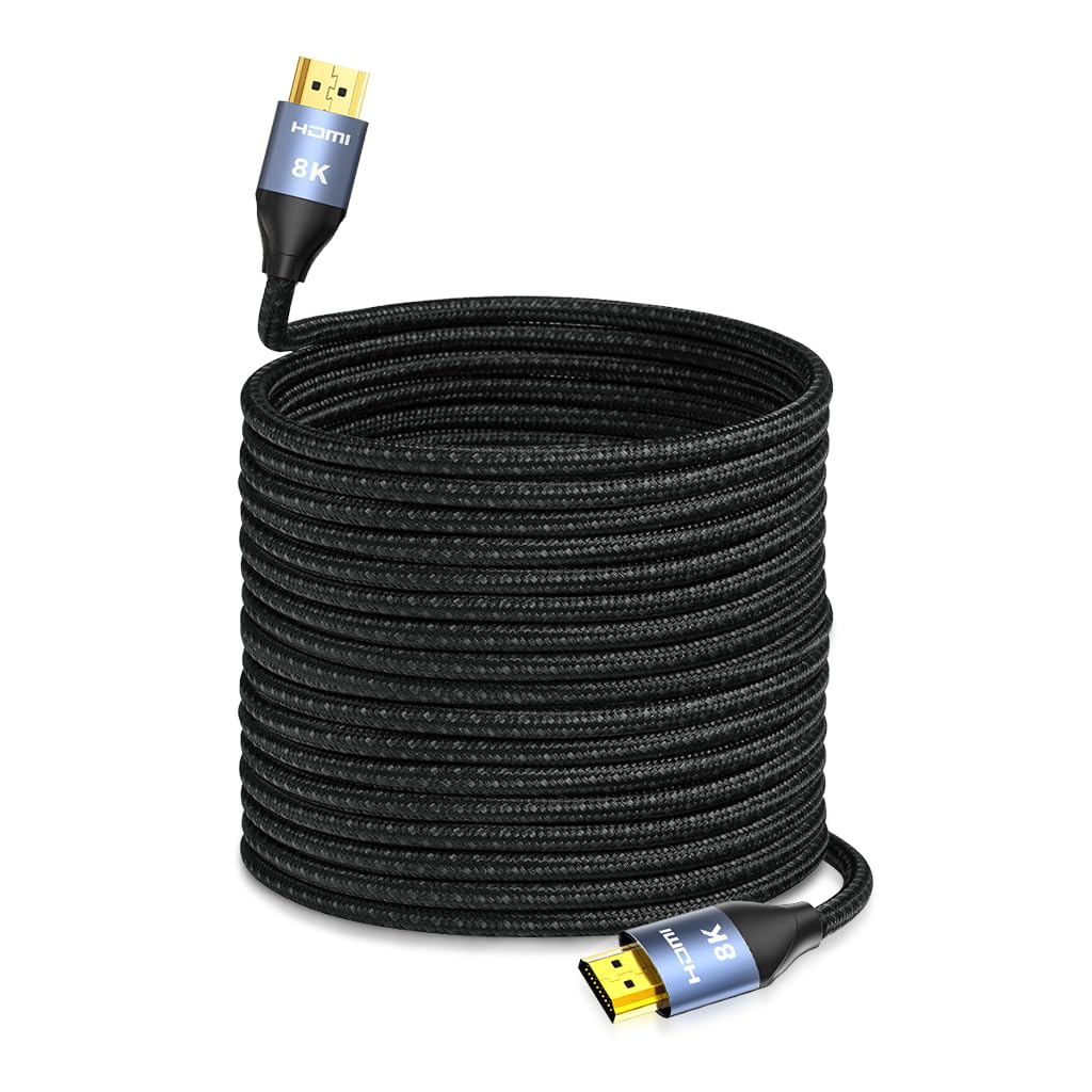 Verilux® 8K HDMI Cable Ultra HD HDMI 2.1 Cable Support 8K60hz 4K120hz HDMI to HDMI Cable 16.4ft/5m Nylon Braided HDMI Cable Universal HDMI Cable for TV, Monitor, PS3/PS4, Projector