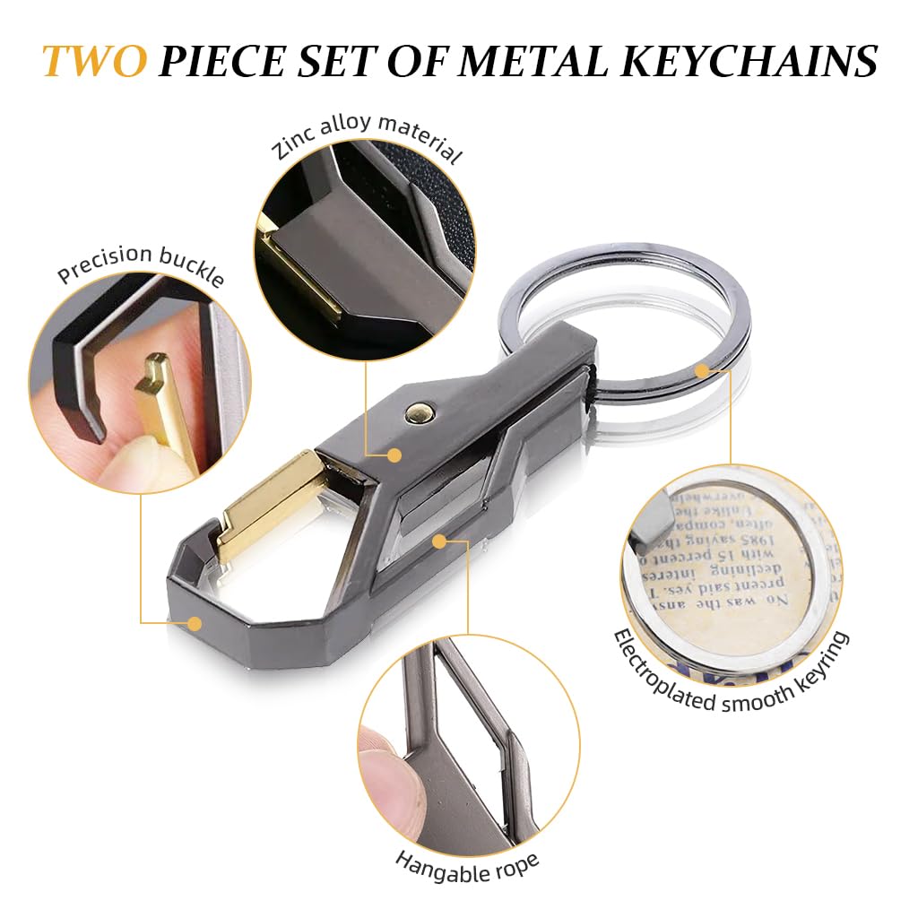 Zibuyu Key Chain for Car Bike and Home with Quick Release Buckle and Folding Cutter | Zinc Alloy 2Pcs Set