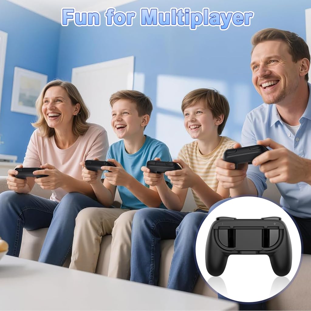 ZORBES Joy-Con Grips for Nintendo Switch 2 with Ergonomic Anti-Slip Handles | 2 Pack Black