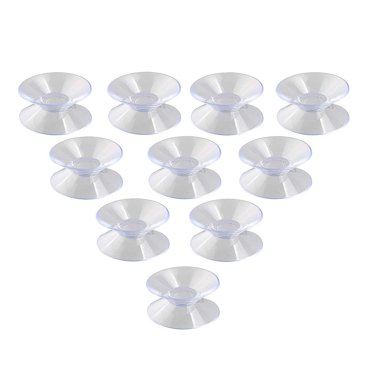 ZIBUYU Suction Cups for Glass with Double Sided PVC Pads 30mm 10 Pcs | Anti Slip Holders