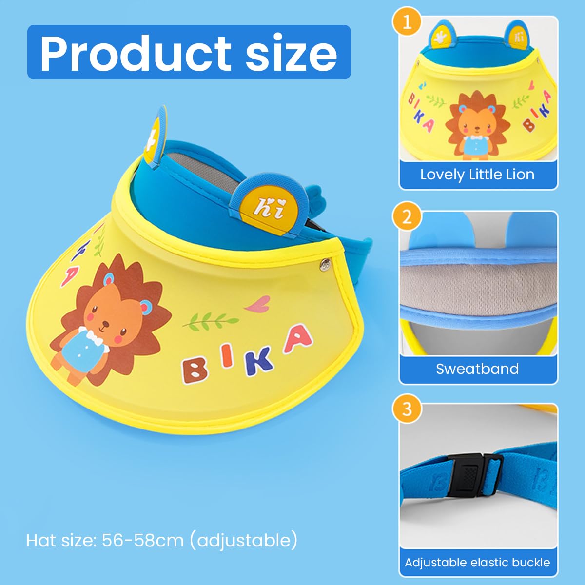 Optifit Kids Sun Hat With Bunny Ears Design - Adjustable & Elastic Band, Wide Flexible Brim, UV Protection