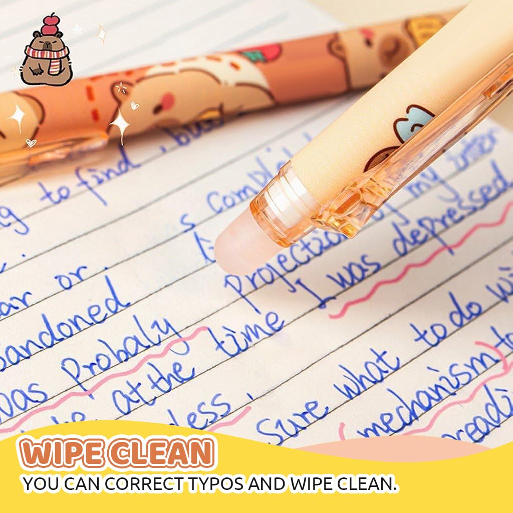 Climberty Erasable Gel Pens Set for Students with Click Design and Rubber Eraser Cap | 6Pcs Blue Ink