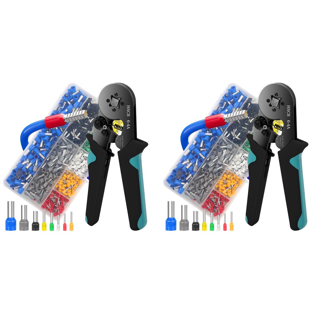 Serplex Wire Crimp Connectors Terminal Kit 800 pcs for AWG23-7 with Stripper Tool | Colored Copper Sleeves