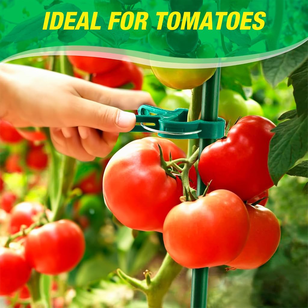 Supvox Plant Support Clips for Climbing Plants featuring Flexible Release Design | 120 pcs Reusable Spring Steel