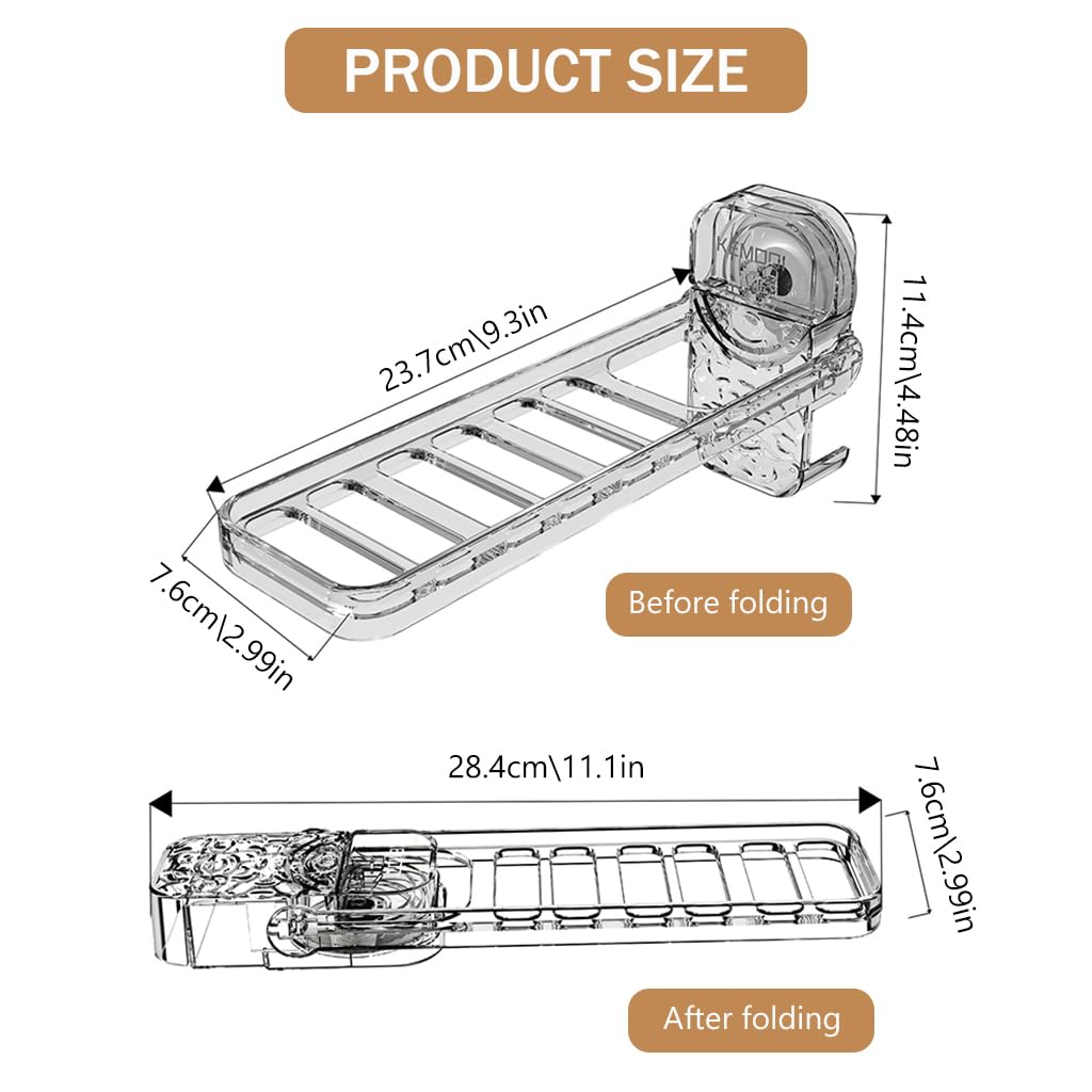 Supvox Foldable Cloth Drying Stand for Travel and Home with Wall Mount Suction Clip | PET Construction and Multi Hole Design