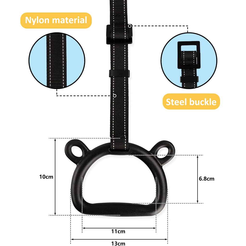 Proberos Kids Gymnastic Rings for Home Fitness with 400 kg Load | Adjustable 200 cm