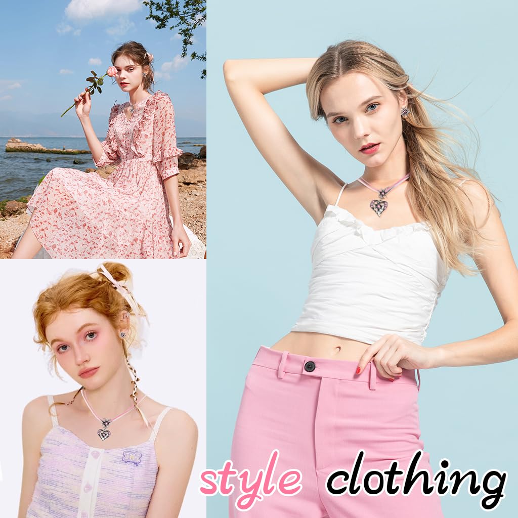 SANNIDHI Necklace Set for Women featuring 3 pcs baroque design with pink rhinestones | elegant jewelry gift