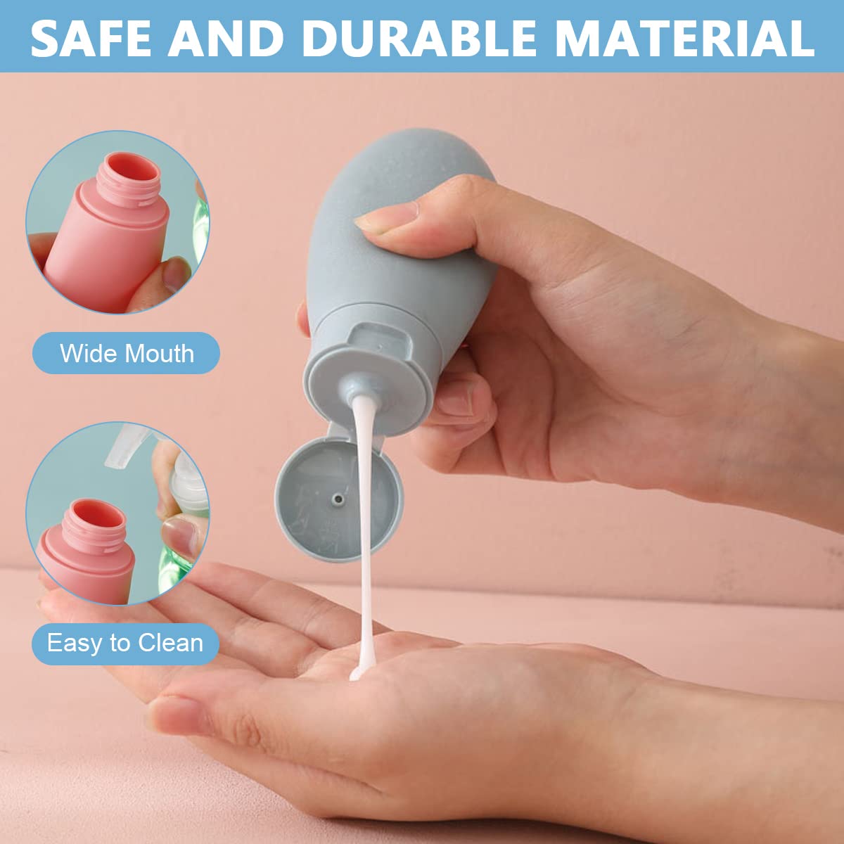 MAYCREATE Travel Bottles for Toiletries with 22PCS Refillable Containers and Cream Jars Kit