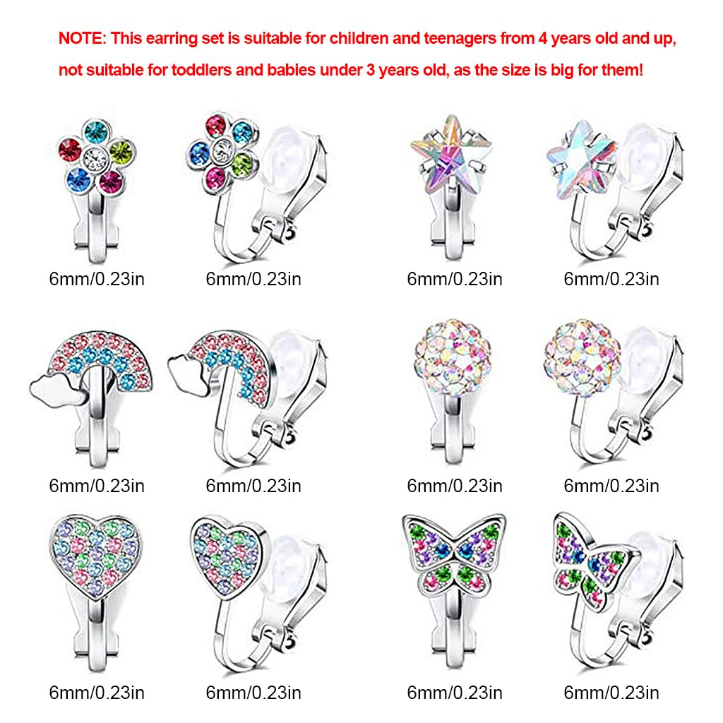 SANNIDHI Earrings Set for Girls with Soft Padded Clip Design 6 Pairs Alloy Jewelry | Gift for Teens