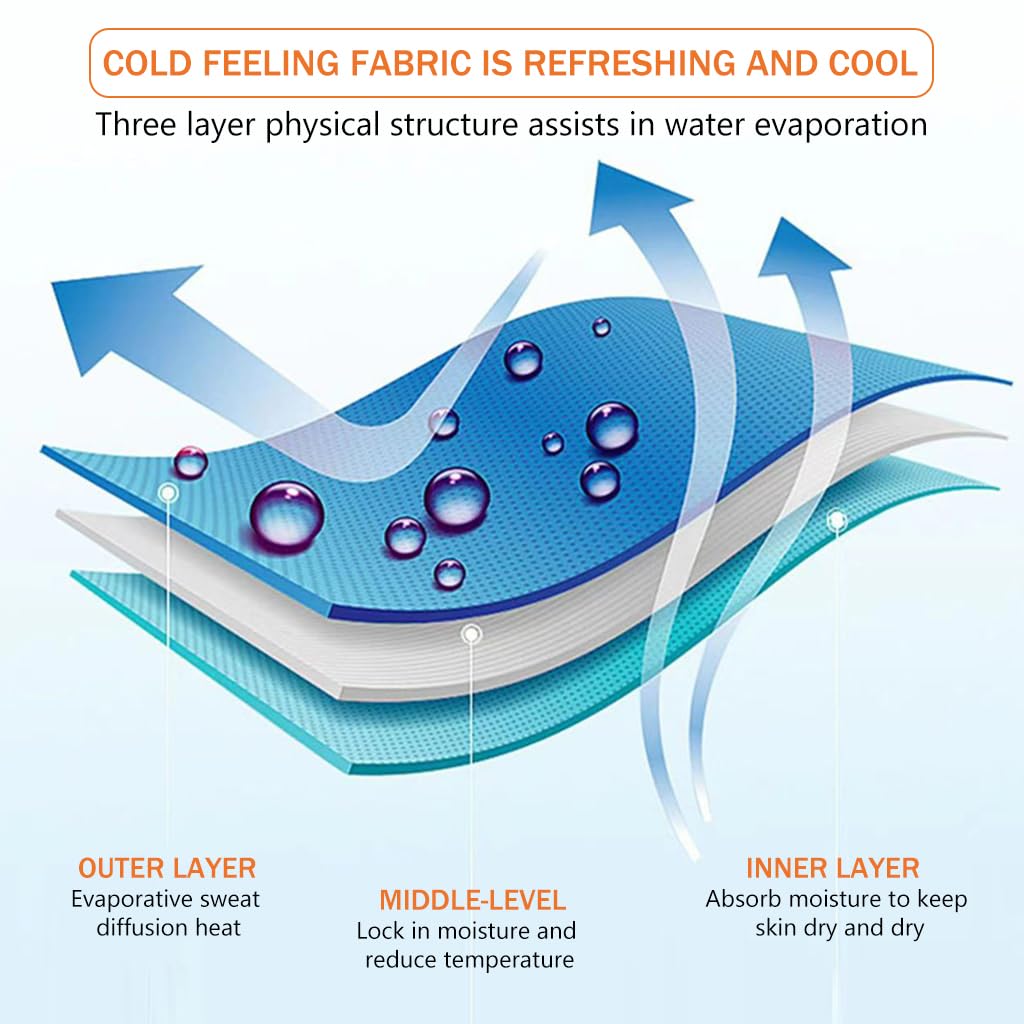 PROBEROS Cooling Towel for Fitness and Gym 39.37x11.8 in with Quick-Drying Microfiber | Soft Skin-Friendly Orange Design