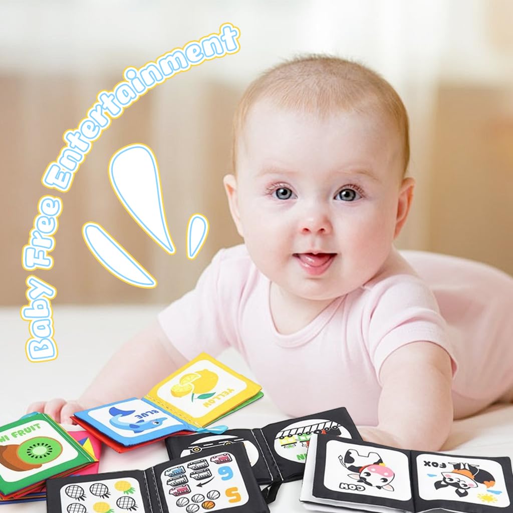 SNOWIE SOFT Cloth Books for Babies with 6 Themed Learning Sets | Sensory Toys 0–3 Years