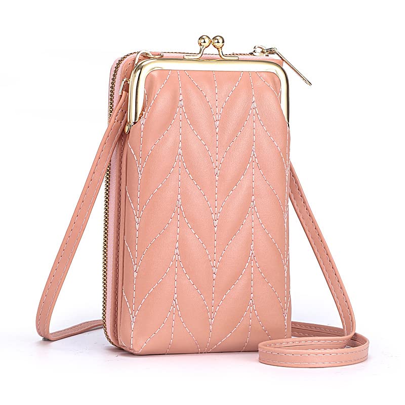 PALAY Sling Bag for Women with 7.08 in Height and Dual Pouch Design in Pink PU Leather | Gift Choice