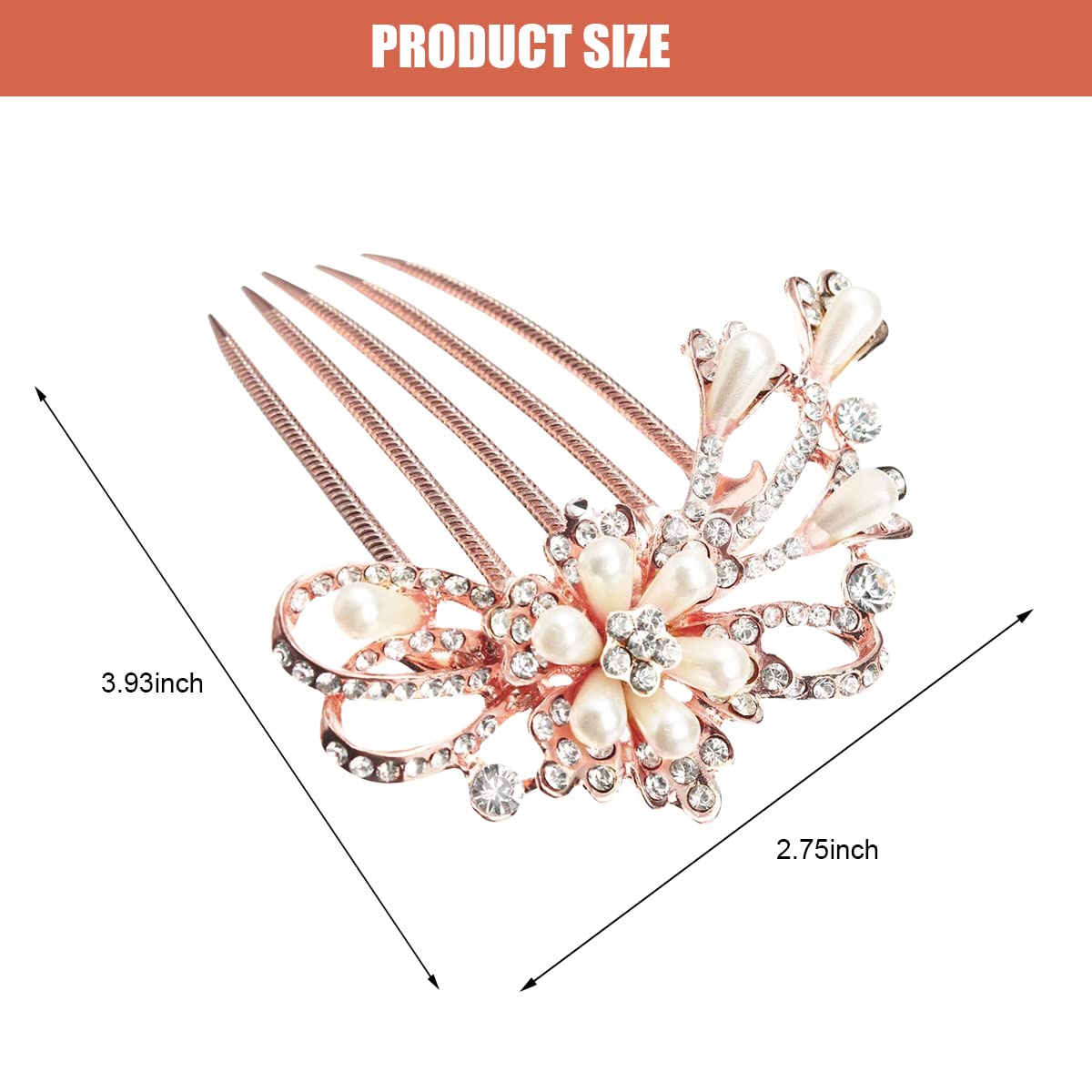 HASTHIP® Comb Faux Pearl Hair Clip Fancy Crystal Bridal Hair Bun Accessories For Women and Girls Side Hairpins Comb Clips For Hair Gift