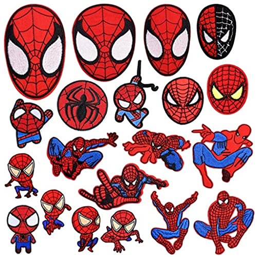 ZIBUYU® 18pcs Cartoon Iron on Patches, Cloth Sticker Patches Embroidery Iron on Patches for Clothing, Anime Badges Cloth Patches, Embroidery Patches Applique Patches for Clothes, DIY