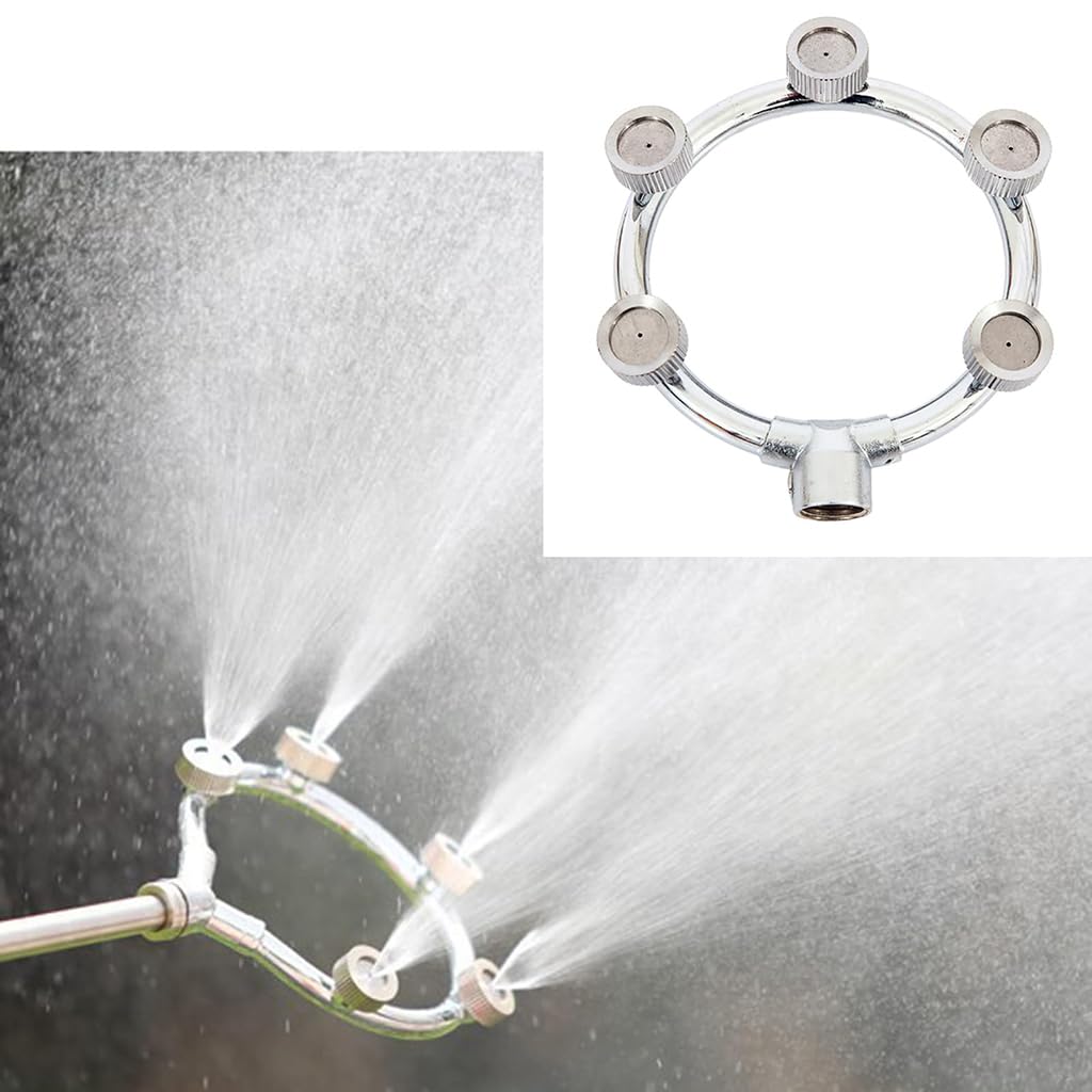 ZIBUYU Stainless Steel Atomizing Misting Nozzles for Garden Cooling and Irrigation | Ring-Shaped Porous Sprayers for Water-Saving Humidification