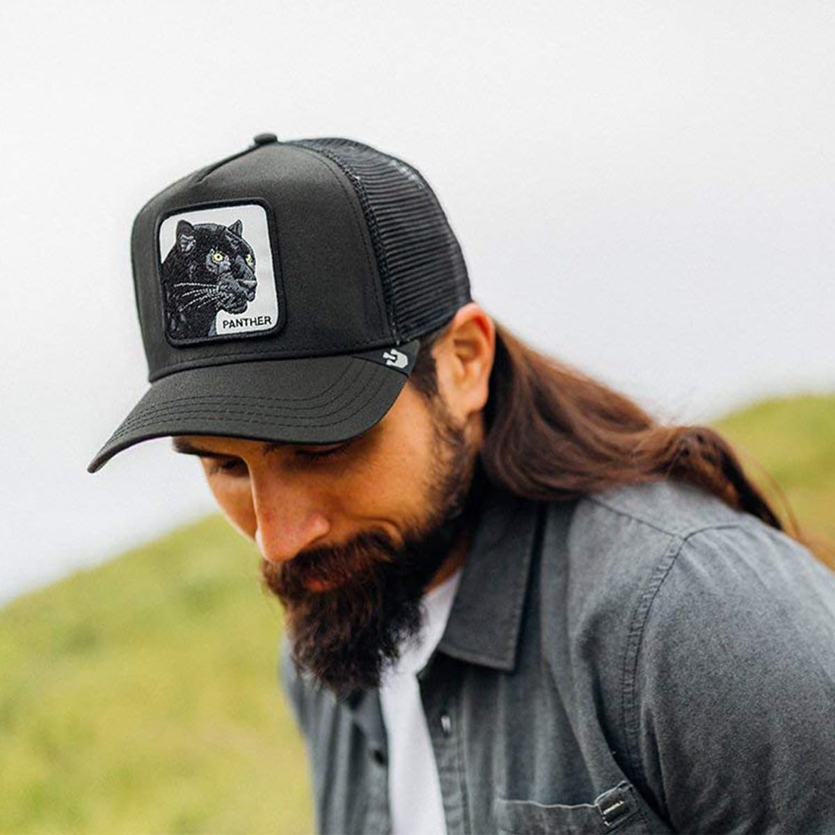 Zibuyu Men's Baseball Cap for Summer with Breathable Mesh and Panther Embroidery | Black Adjustable Sun Hat