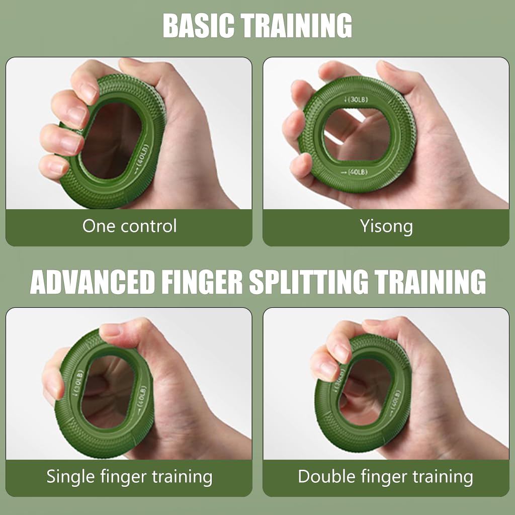 Proberos Hand Grip Strengthener Rings for Athletes with 30–80 lb Resistance | Textured Non Slip Silicone Design