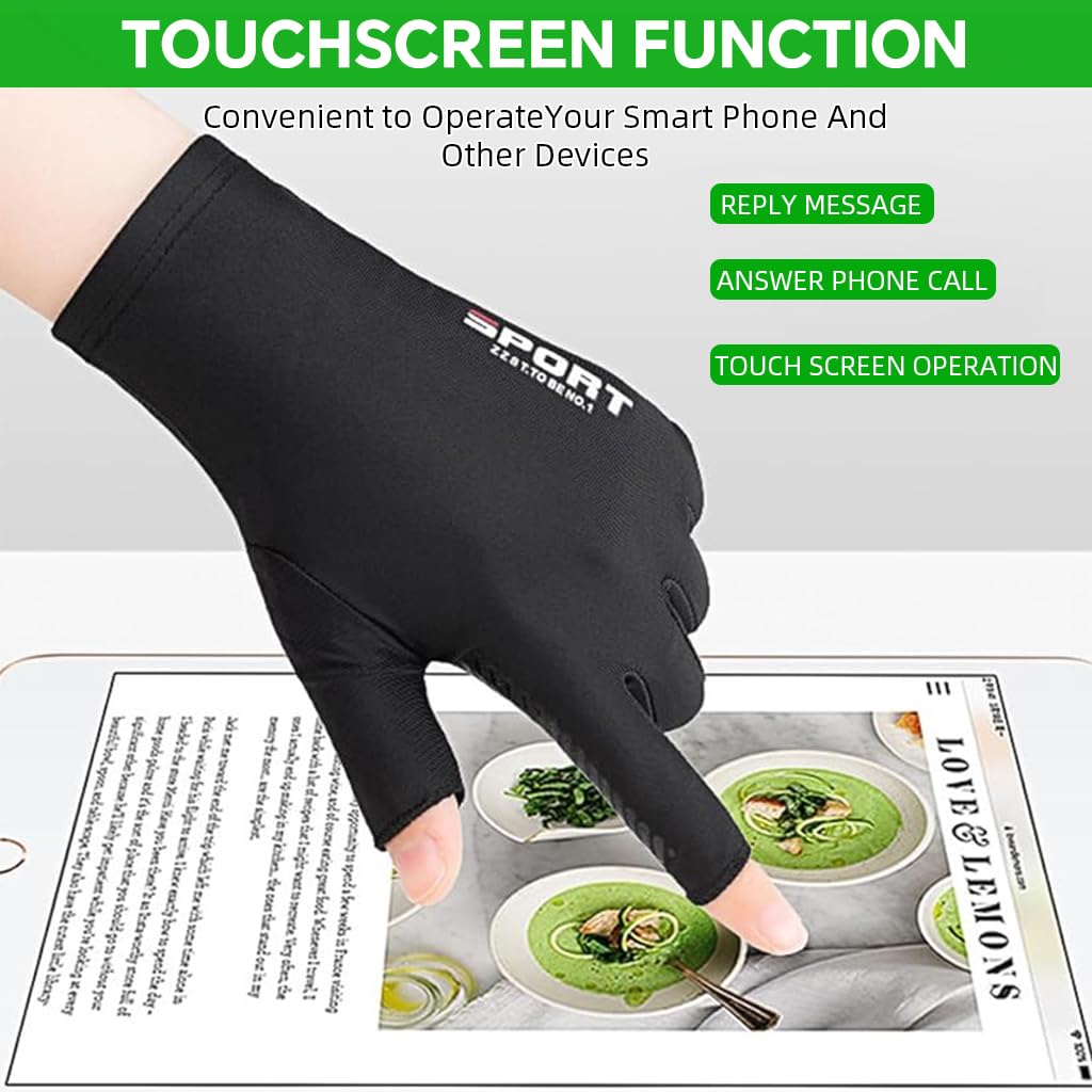 Proberos Riding Gloves for Outdoor Sports with Open Thumb Tips and Ice Silk UV Protection | Unisex 3 PCS Set