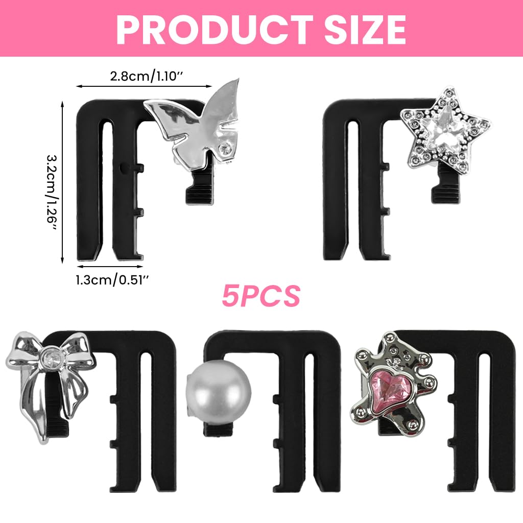 SANNIDHI Waist-Reducing Clips for Pants Adjustment with Secure Grip and Chic Designs Pack of 5