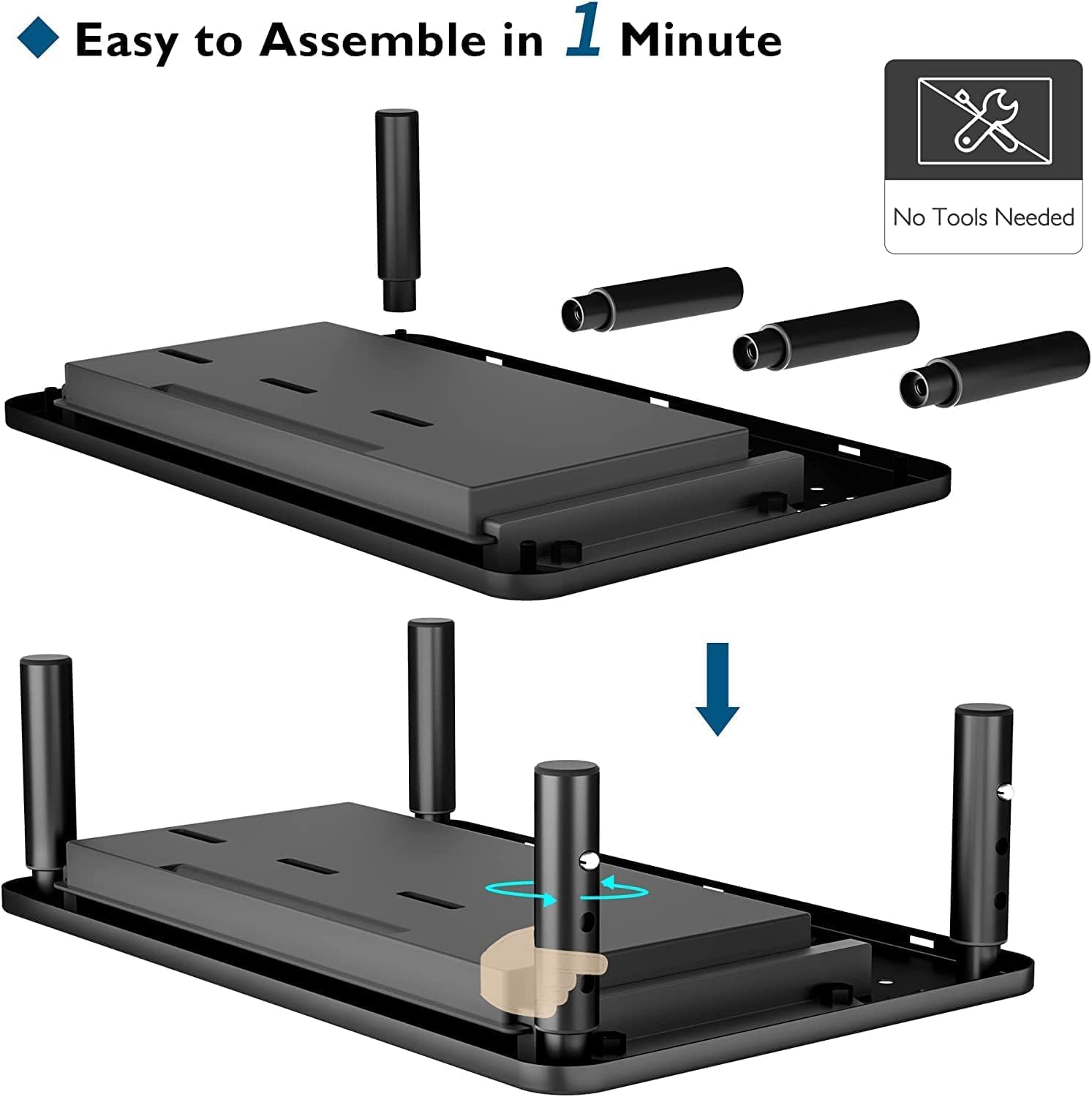 ZORBES Monitor Stand for Desk with 3 Adjustable Heights and Drawer | Metal Riser Holds 40lbs
