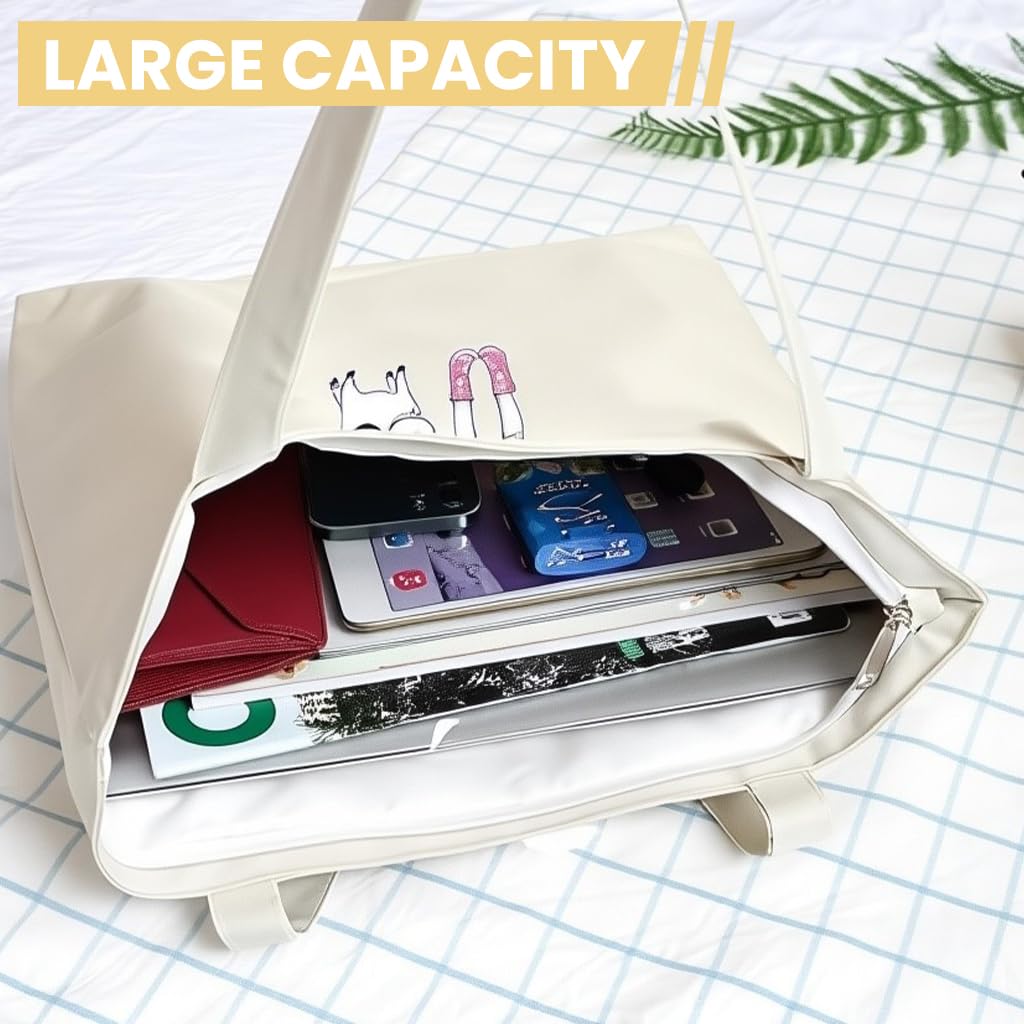 Zibuyu Cotton Canvas Tote Bag for Shopping and College with Foldable Washable Design | White 1 Pc