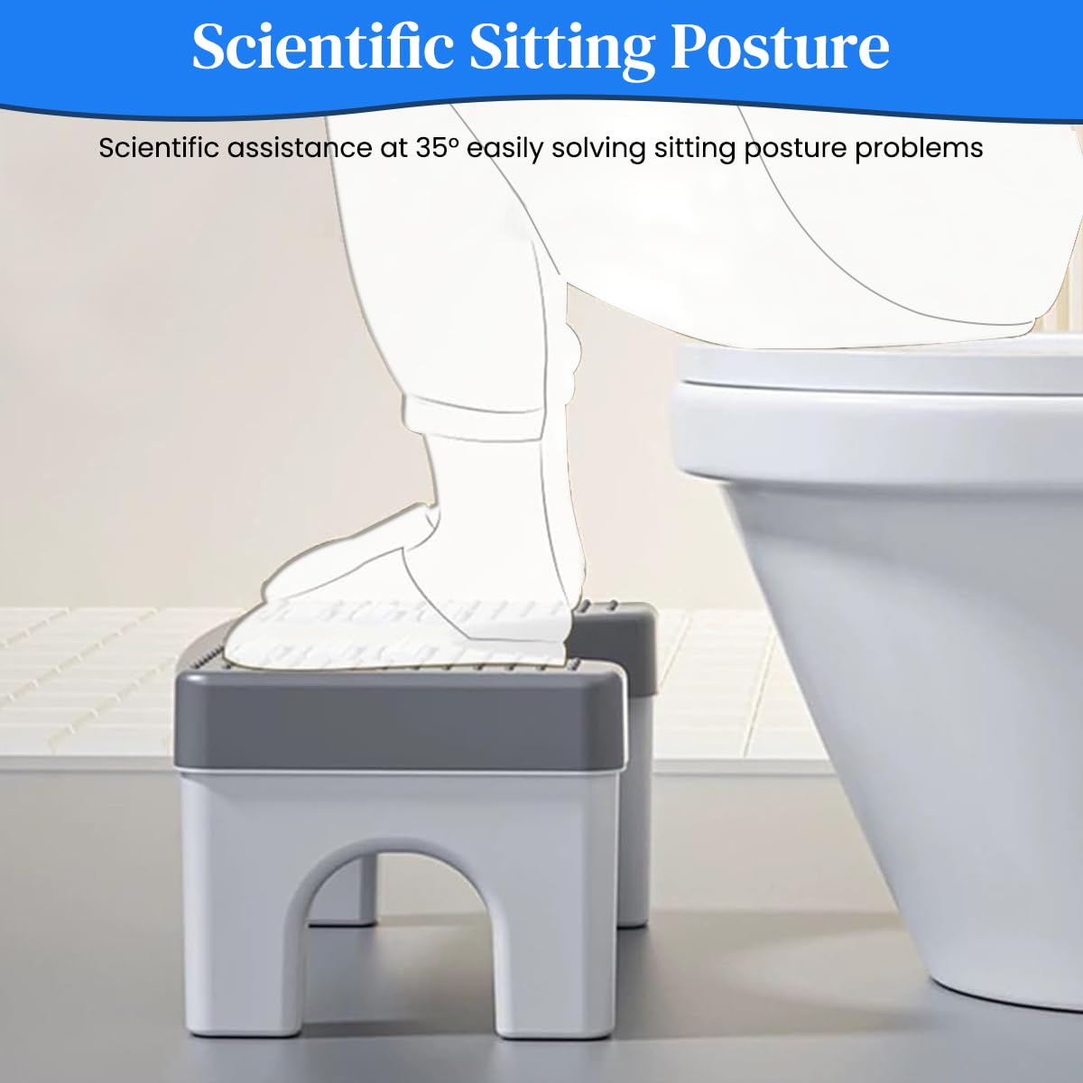 HASTHIP Foot Massage Squatty Potty for Adults featuring 6 Rollers and 40x21x17cm Design | Anti Slip Stool