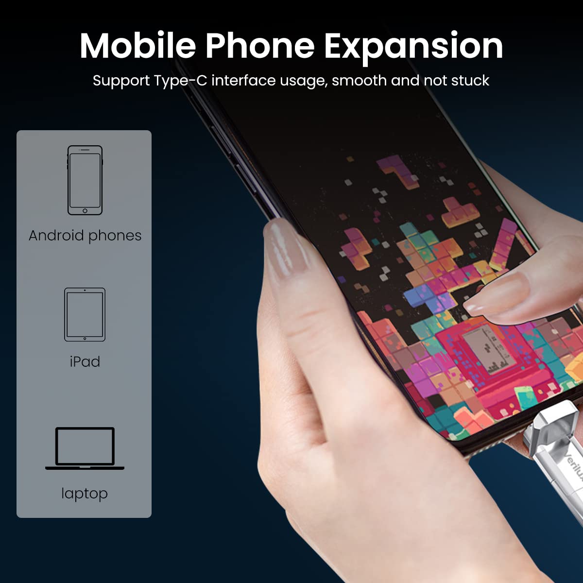 Verilux Pendrive 128GB 2 in 1 Flash Drive with USB 3.1 and Type C 500MB/s Speed for Laptop | Smartphone