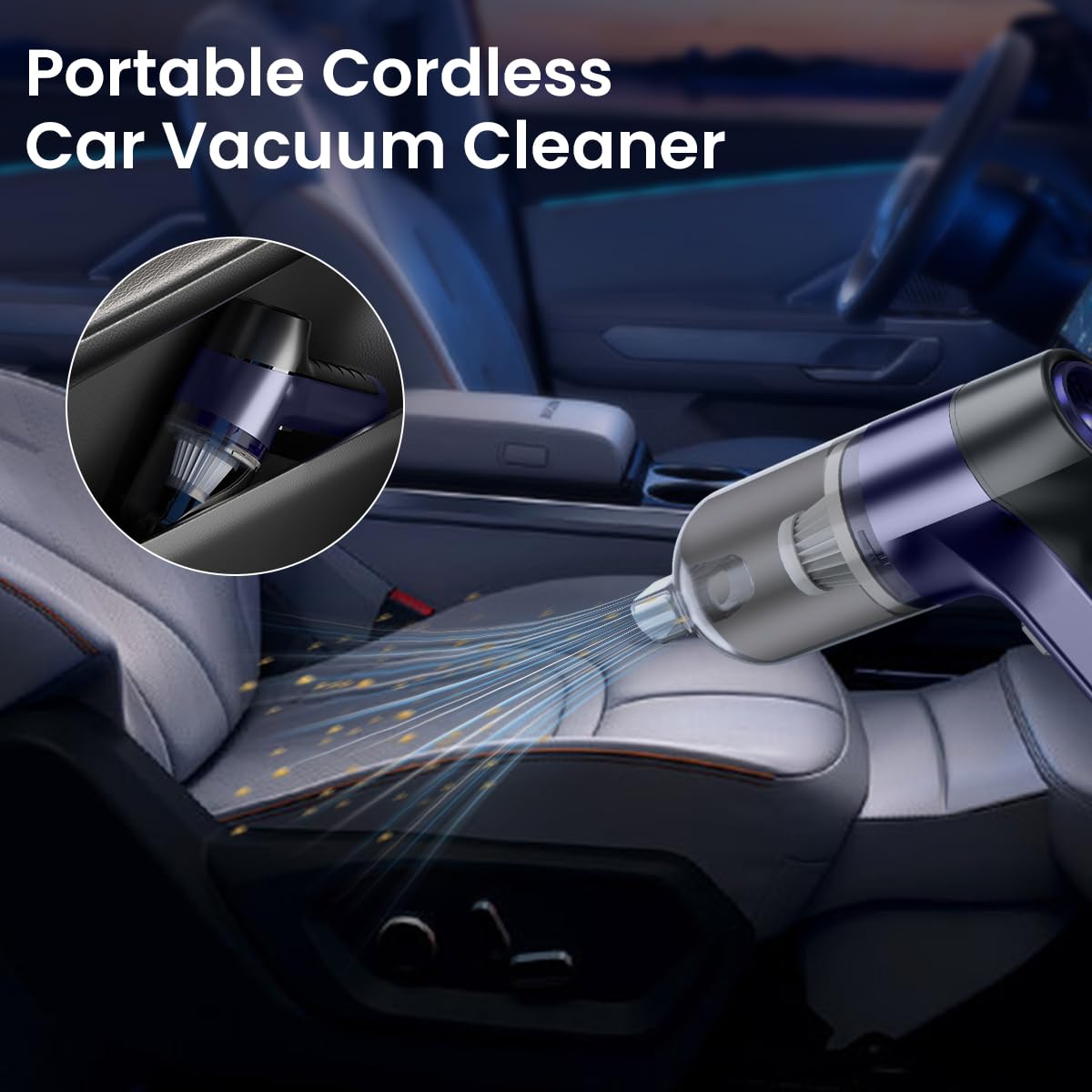 ZORBES Cordless Car Vacuum Cleaner for Home and Auto with 6000Pa Power and HEPA Filter