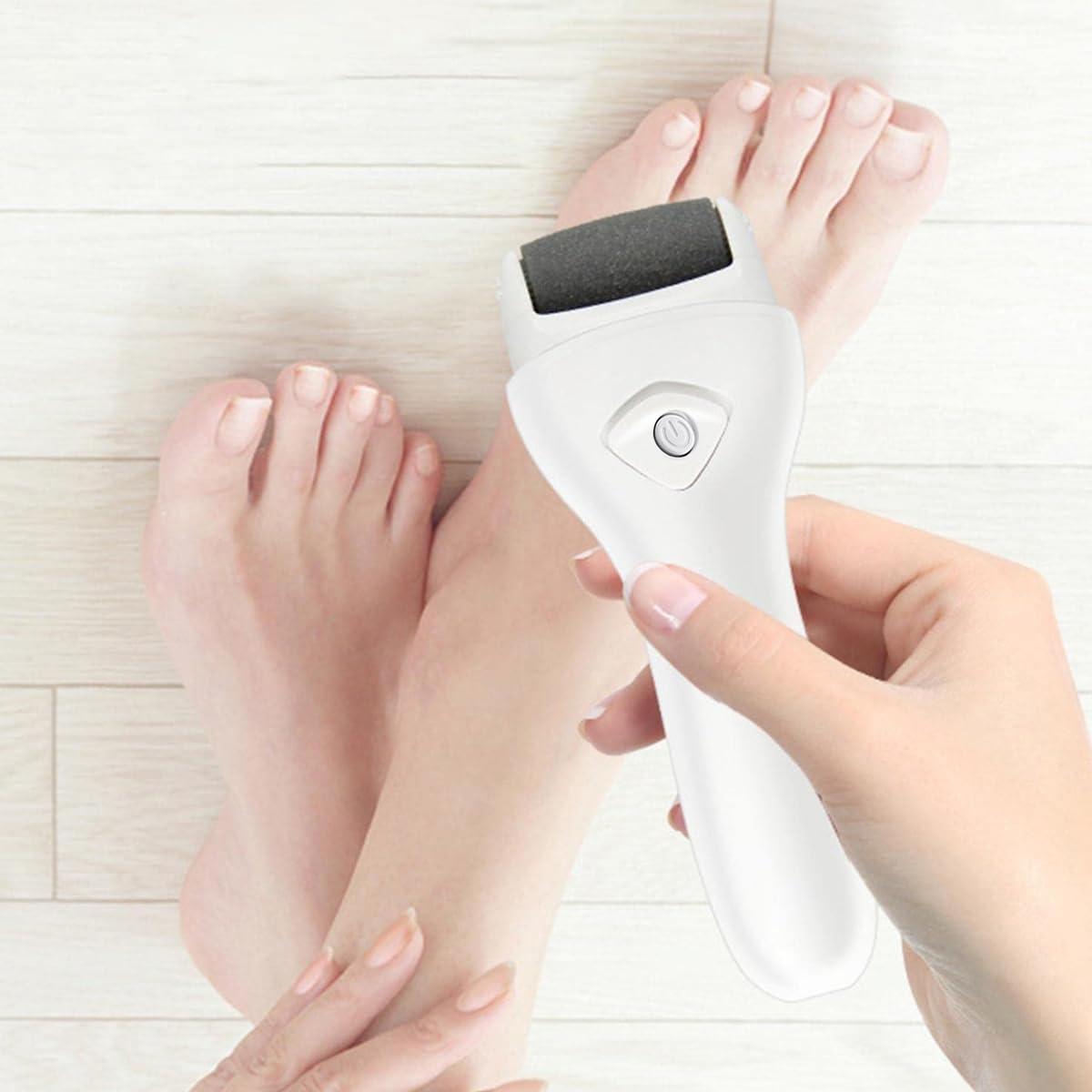 HANNEA Electric Pedicure Scrubber for Foot Care with 3 Rollers & USB Rechargeable Design
