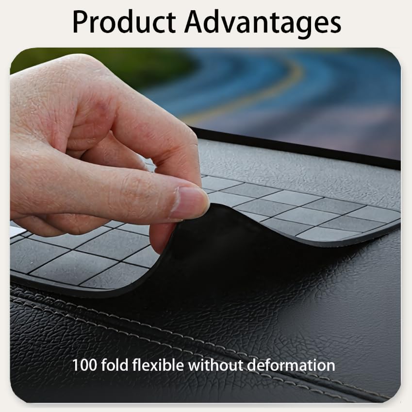 ZIBUYU Car Dashboard Anti Slip Mat for Secure Phone Placement with PVC Sticky Pad