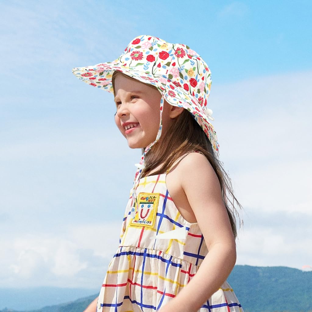 SNOWIE SOFT Sun Hat for Toddler Girls with UPF 50+ Wide Brim and Adjustable Chin Strap | Breathable Mesh Liner for Outdoor Play