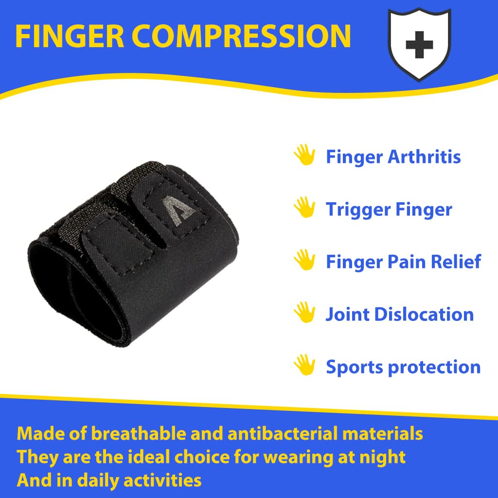 PROBEROS Finger Splint for Pain Relief and Sports Injury Support with Dual Finger Design | Adjustable 6.5–7.7 cm Fit and Skin‑Friendly Nylon