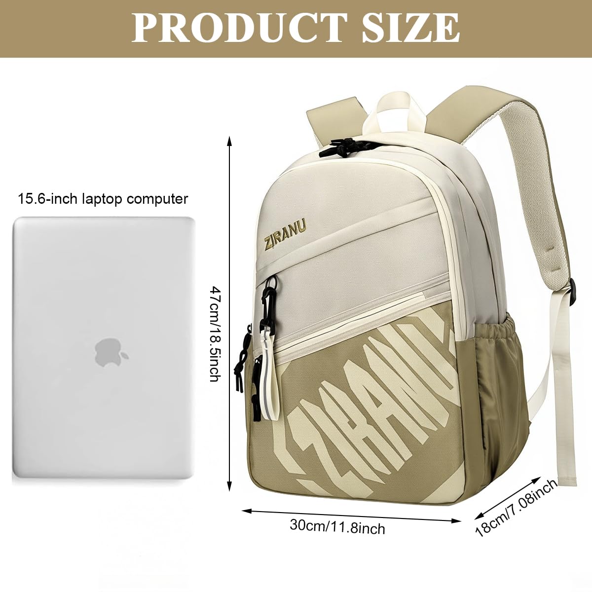 GUSTAVE Backpack for School and Travel with Double-Layer Storage and Breathable Straps | Water-Resistant Polyester for Men and Women