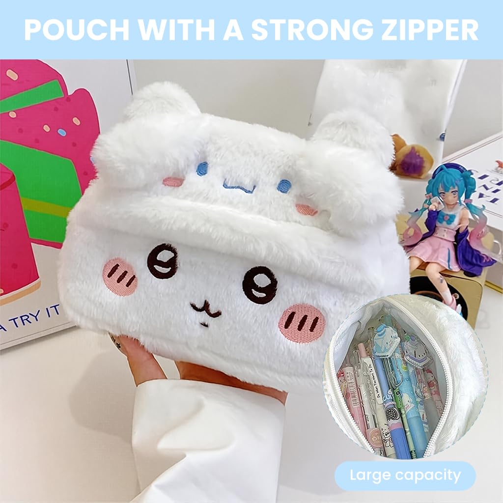ZIBUYU Pencil Case for Travel and Makeup with Wide Opening Zipper | Washable Canvas Organizer