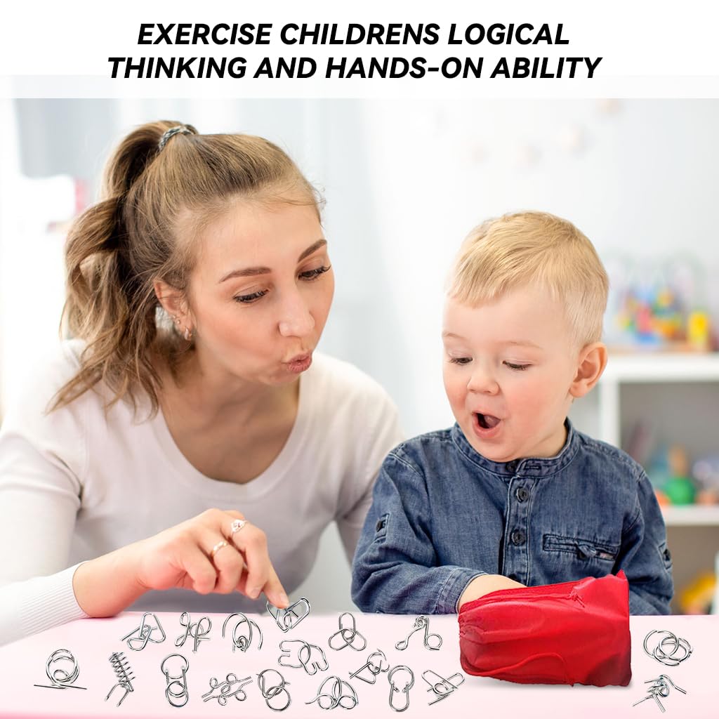 PATPAT Brain Teasers Metal Wire Puzzle Game Set for Kids and Adults with 18 Pcs | IQ Tester and Fidget Toy for Cognitive Skill Improvement