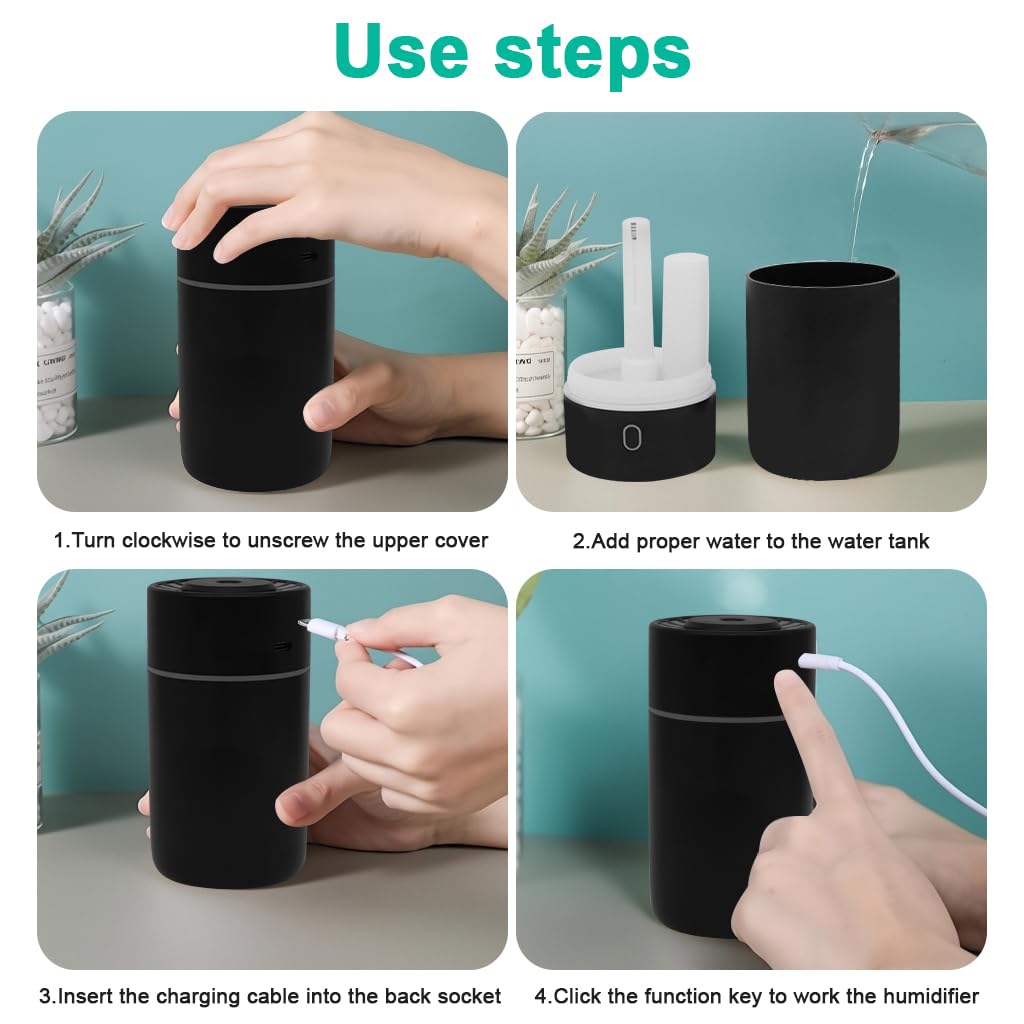 STHIRA Car Humidifier for Home and Travel with Dual Mist Modes and 230ml Tank | USB Powered